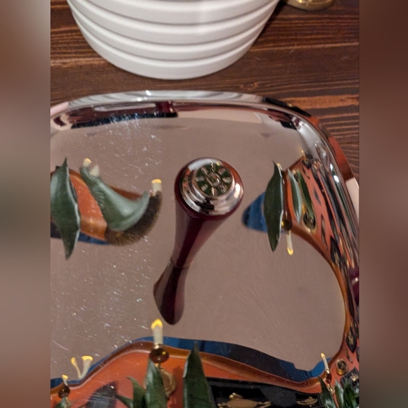 Mid Century Chrome Snack Tray | Bakelite Handle & Feet | Square Stainless Steel - Picture 3 of 4